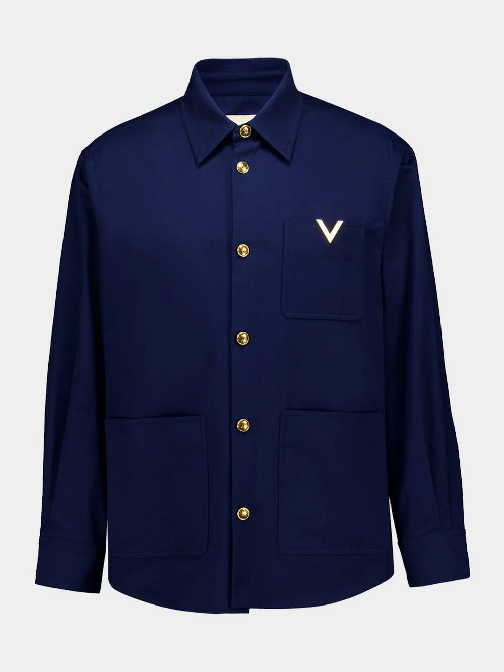 Cobalt Blue Shirt Jacket with Vgold - Image 2