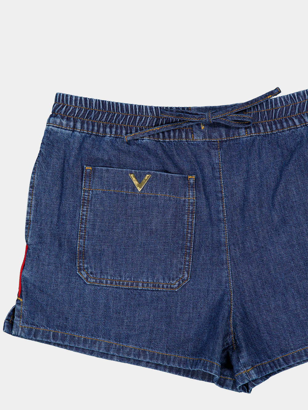 Dark Blue Denim Casual Fit Shorts - Image 3