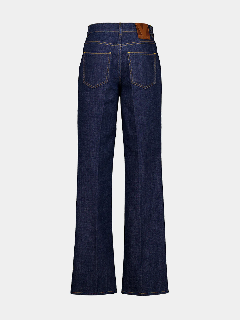 Dark Blue Denim Trousers with Logo Buttons - Image 3