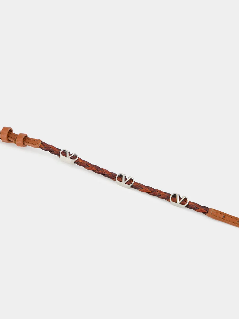 Dark Brandy Braided VLogo Bracelet - Image 3