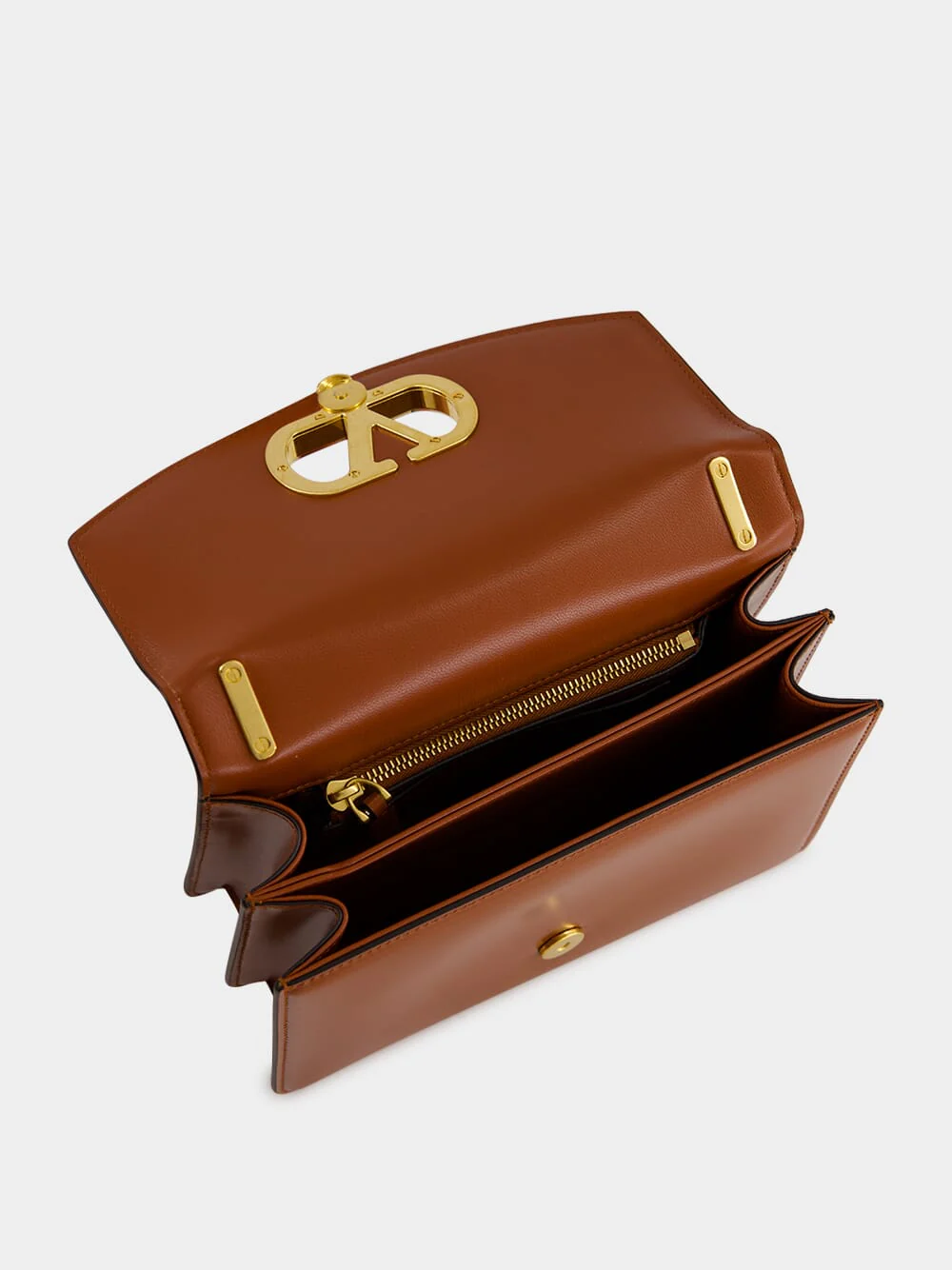 Dark Brandy Small Leather Shoulder Bag - Image 6