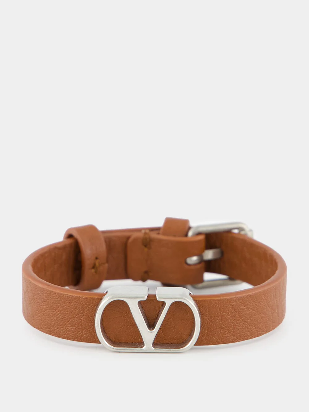 Deep Caramel VLogo Leather Bracelet