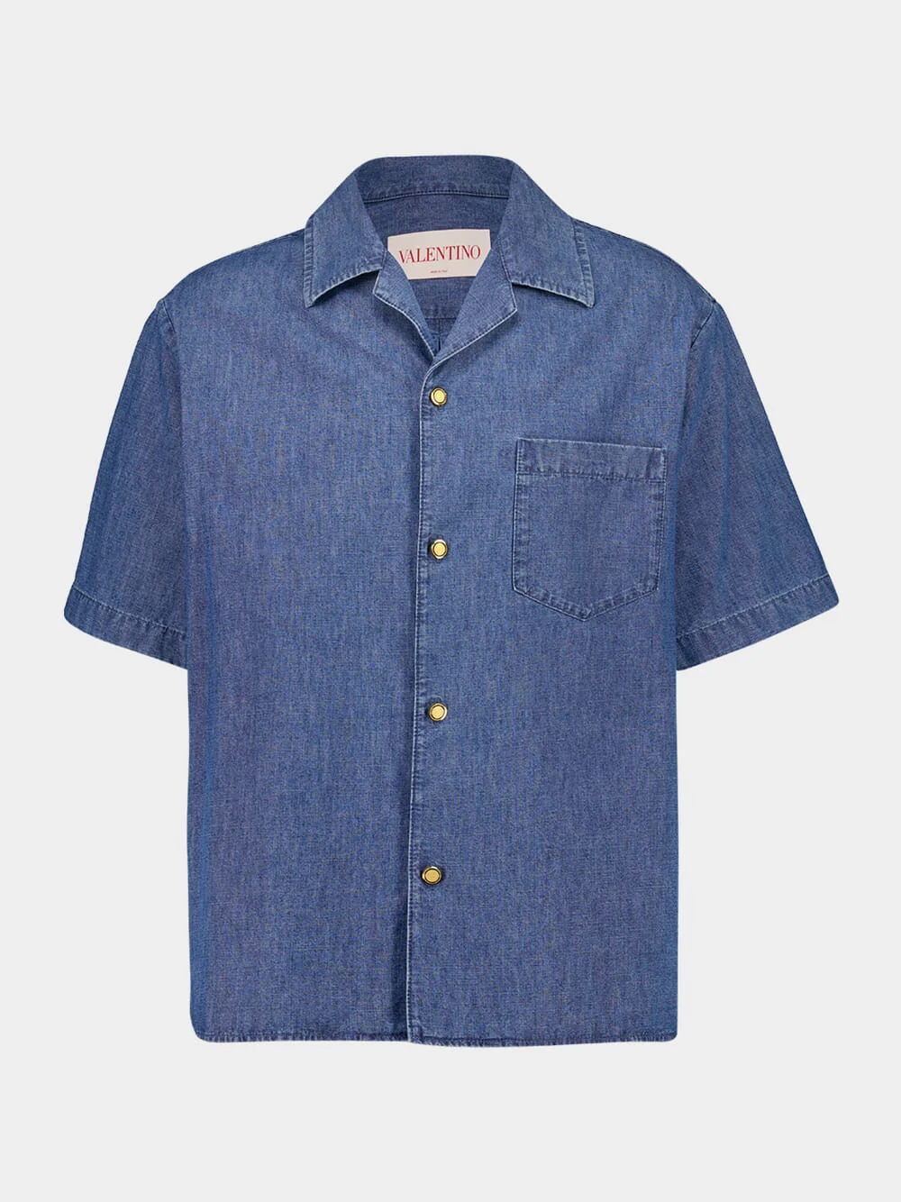 Denim Blue Bowling Shirt - Image 2