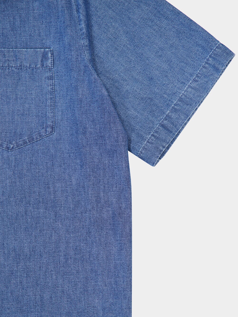Denim Blue Bowling Shirt - Image 6
