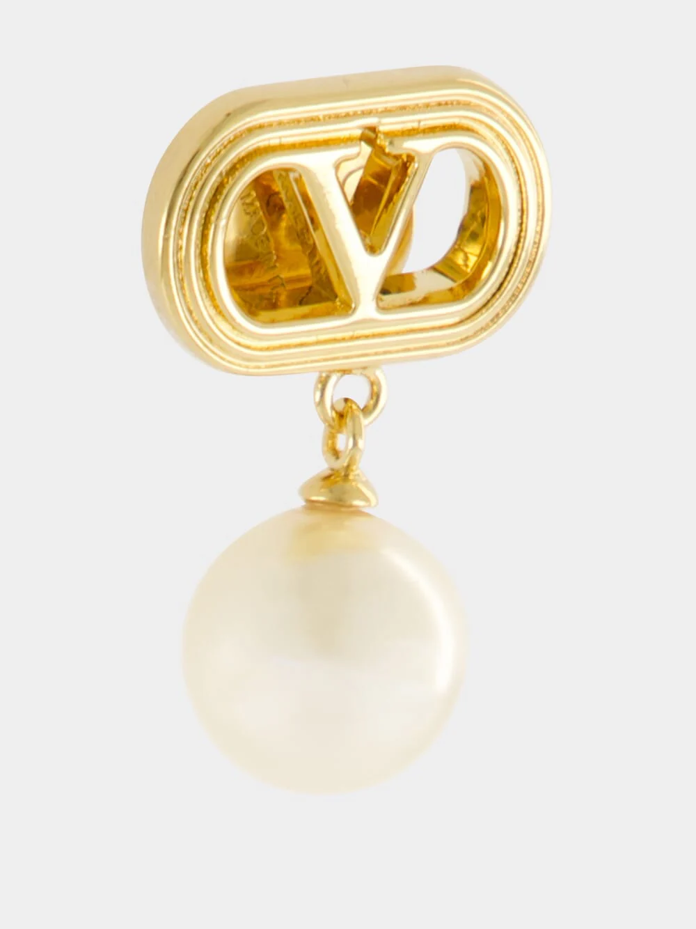 Gold and Cream Ovalette Pearl Earrings - Image 3