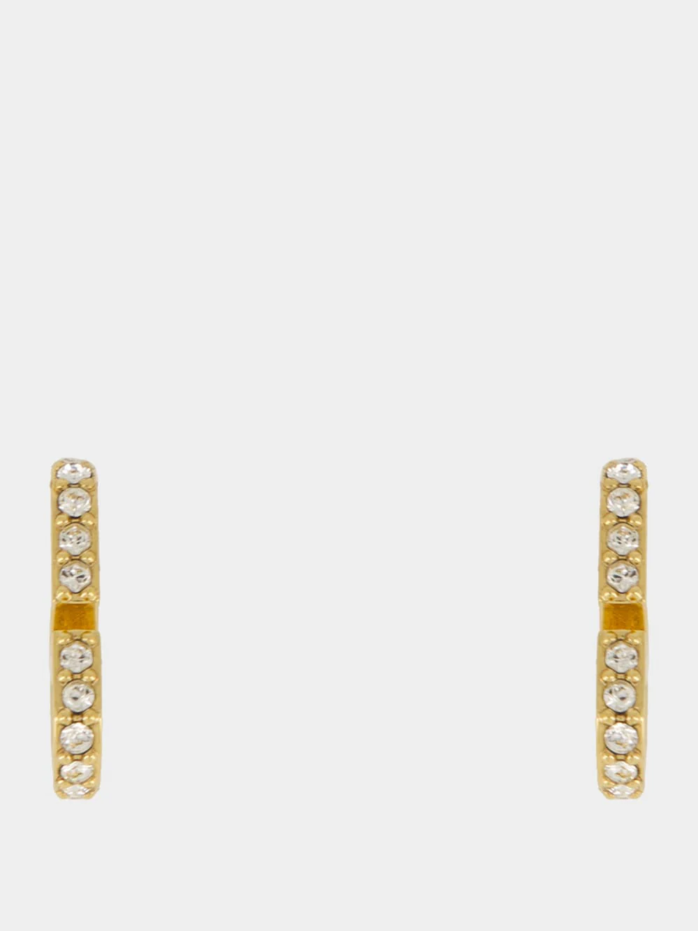 Gold Crystal VLogo Signature Earrings