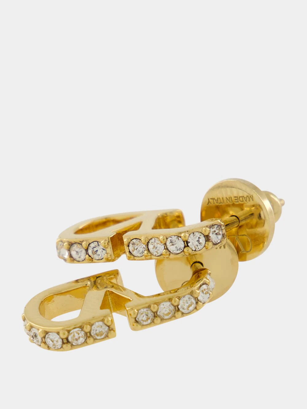 Gold Crystal VLogo Signature Earrings - Image 4