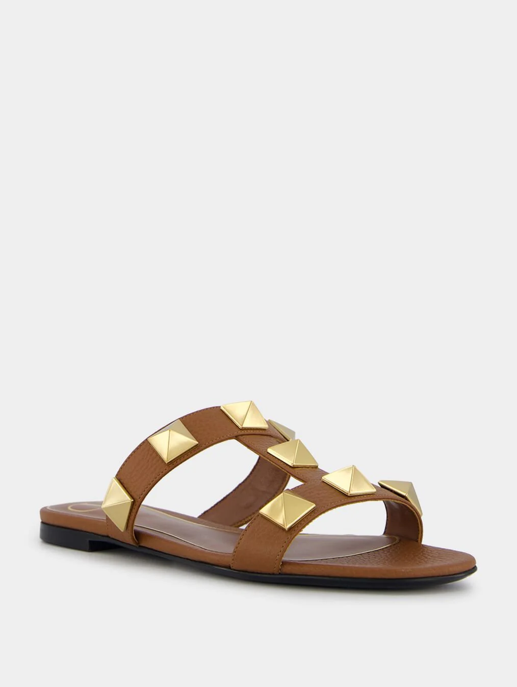 Flat Roman Stud Calfskin Slide Sandal - Image 2