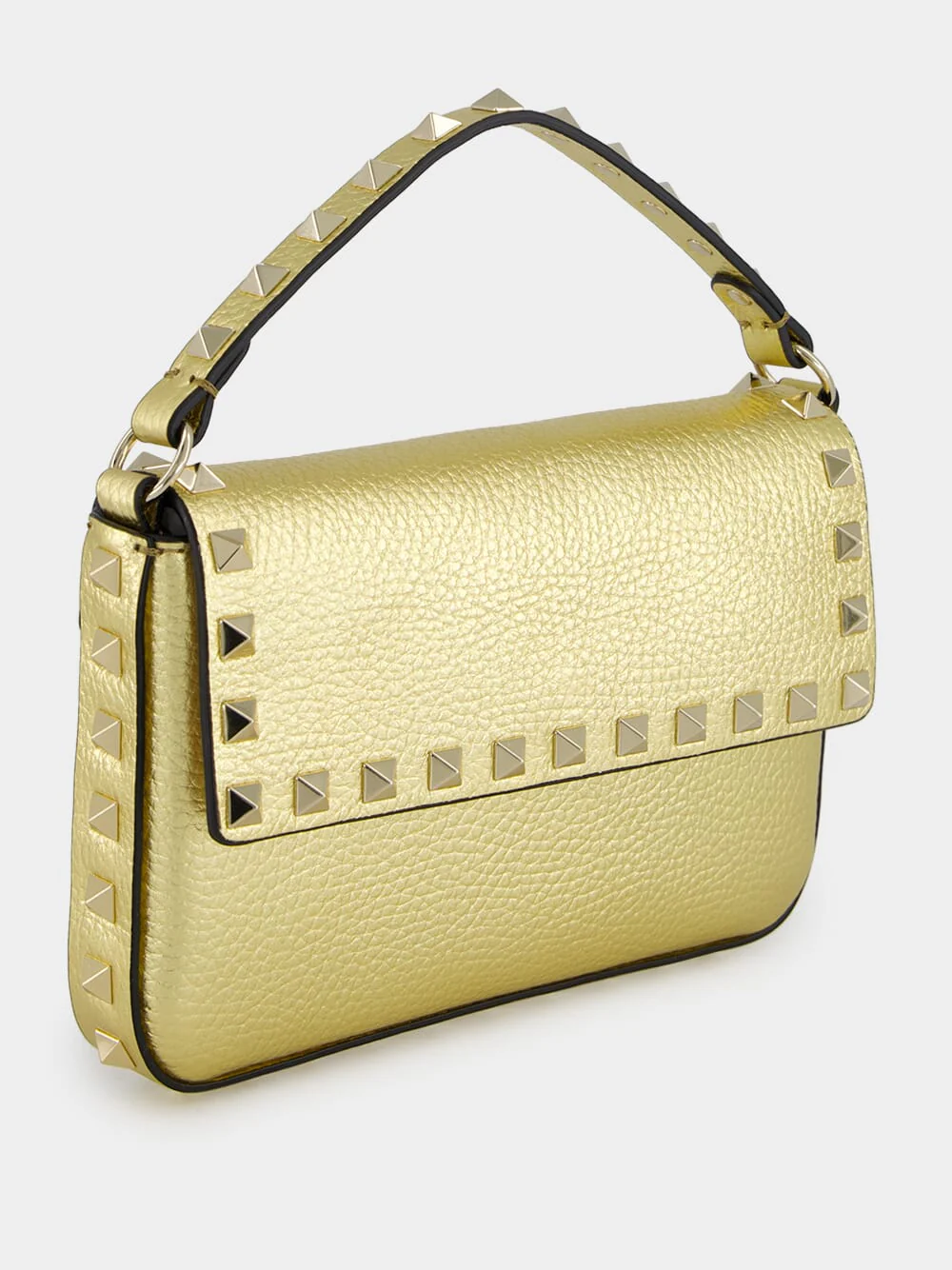 Gold Rockstud Mini Leather Crossbody Bag - Image 3