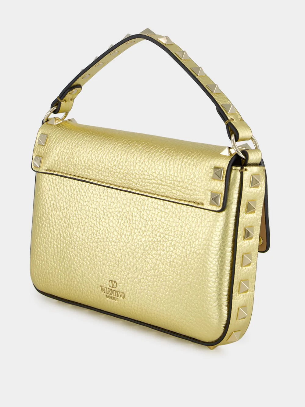 Gold Rockstud Mini Leather Crossbody Bag - Image 5