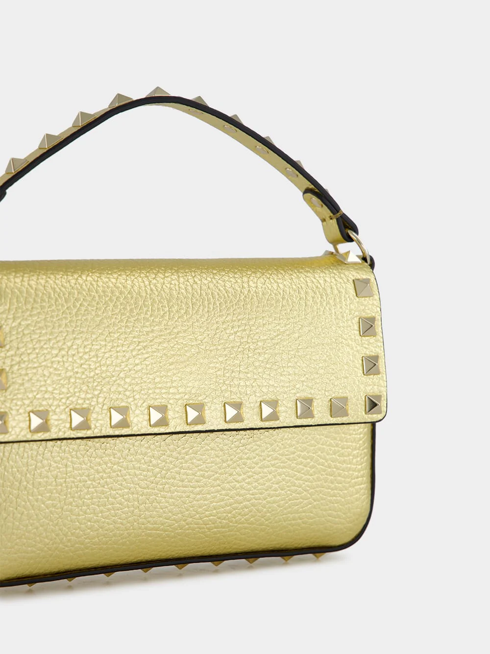 Gold Rockstud Mini Leather Crossbody Bag - Image 7
