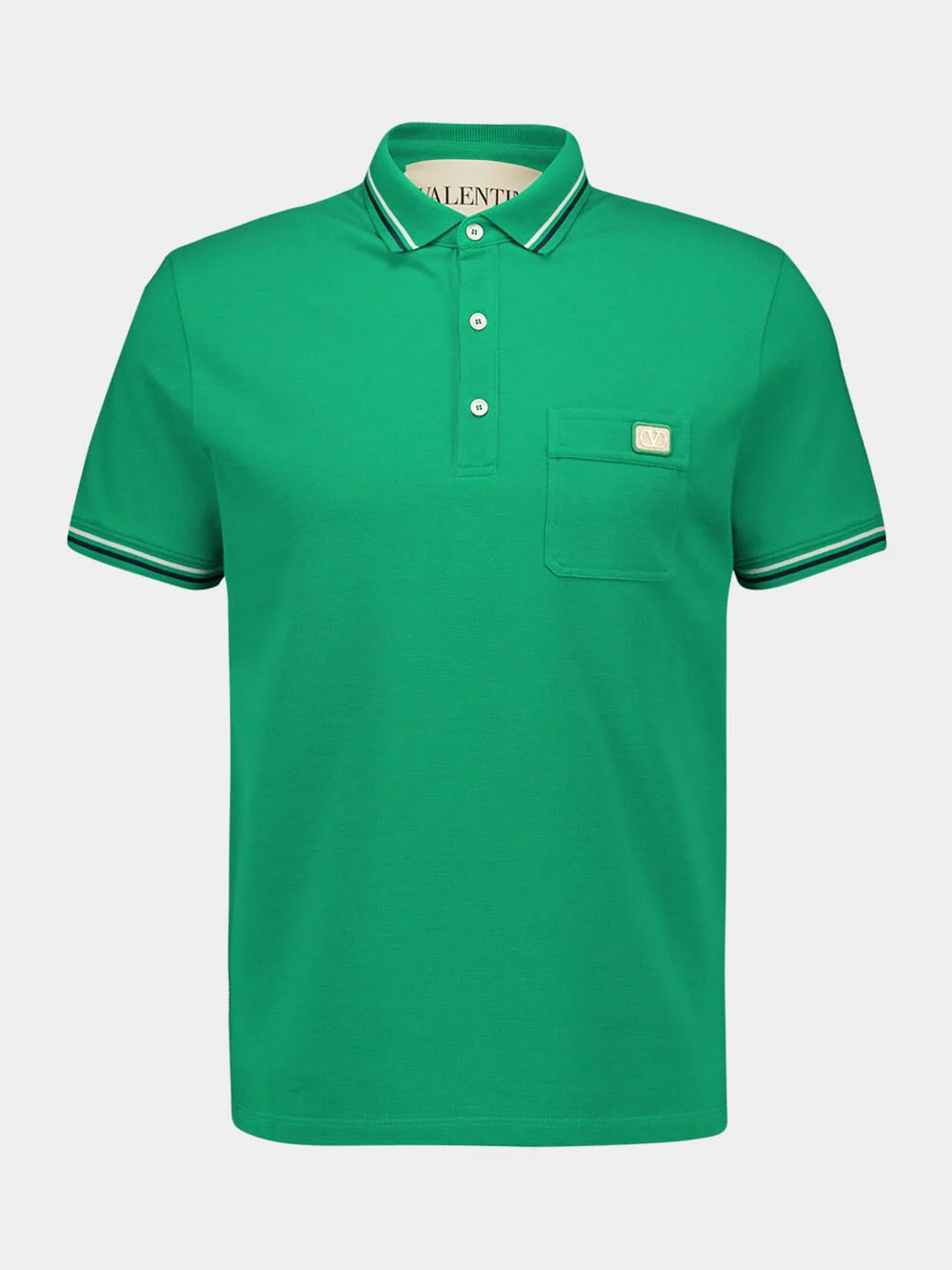 Green Cotton Regular Fit Polo