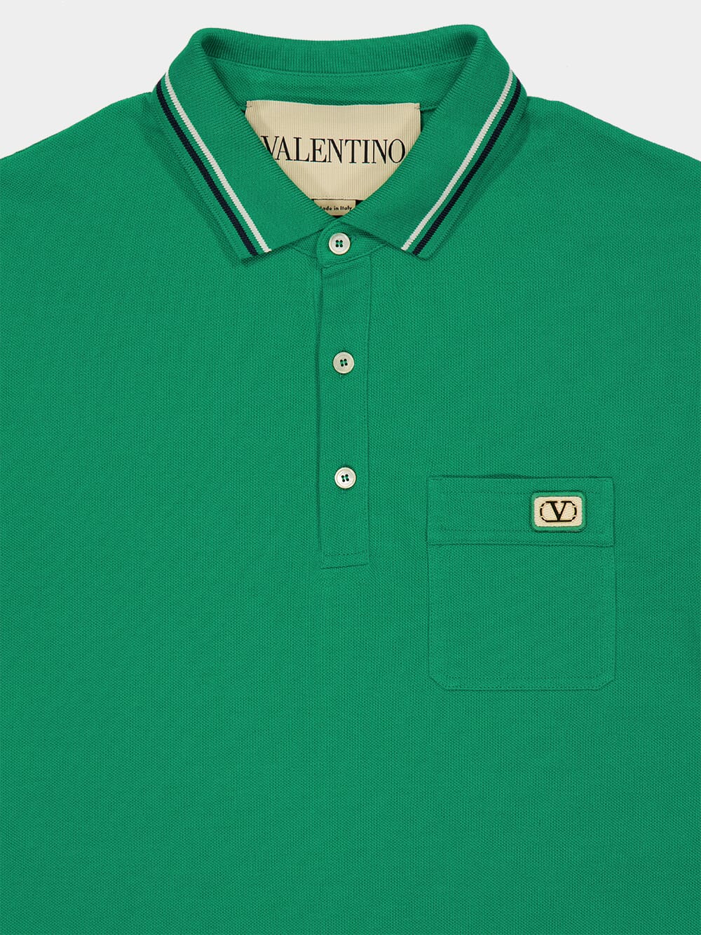 Green Cotton Regular Fit Polo - Image 3