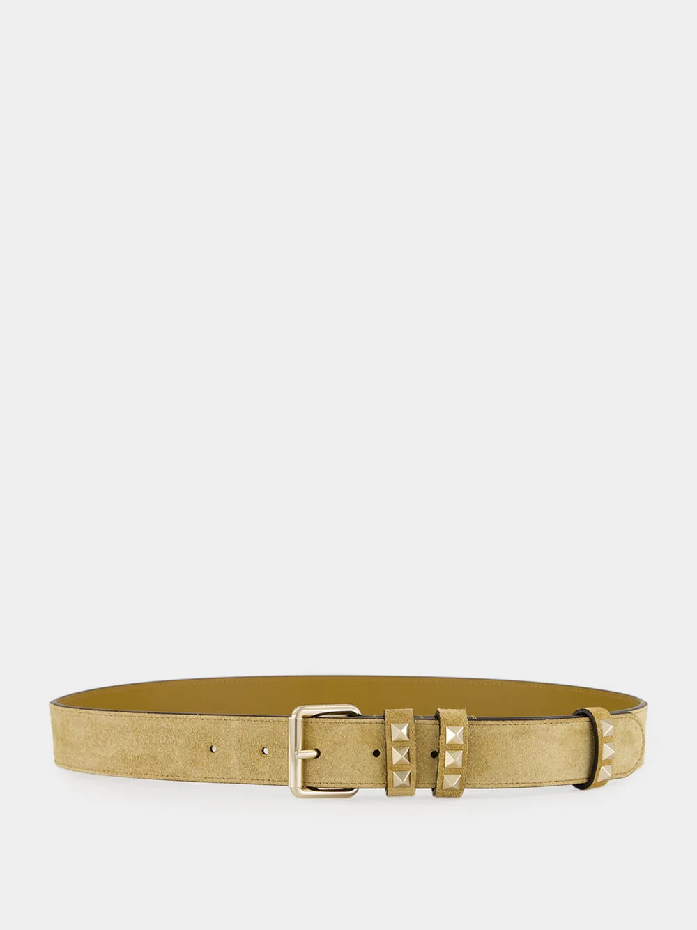 Havana Beige Rockstud Suede Belt