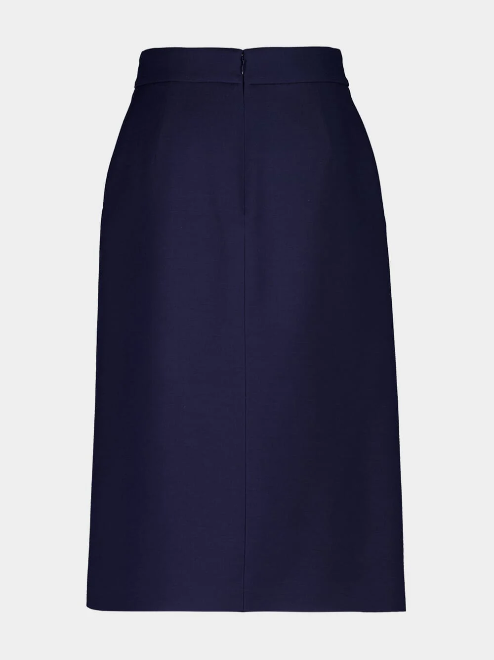 Indigo Midi Skirt with Leather Details - Image 2