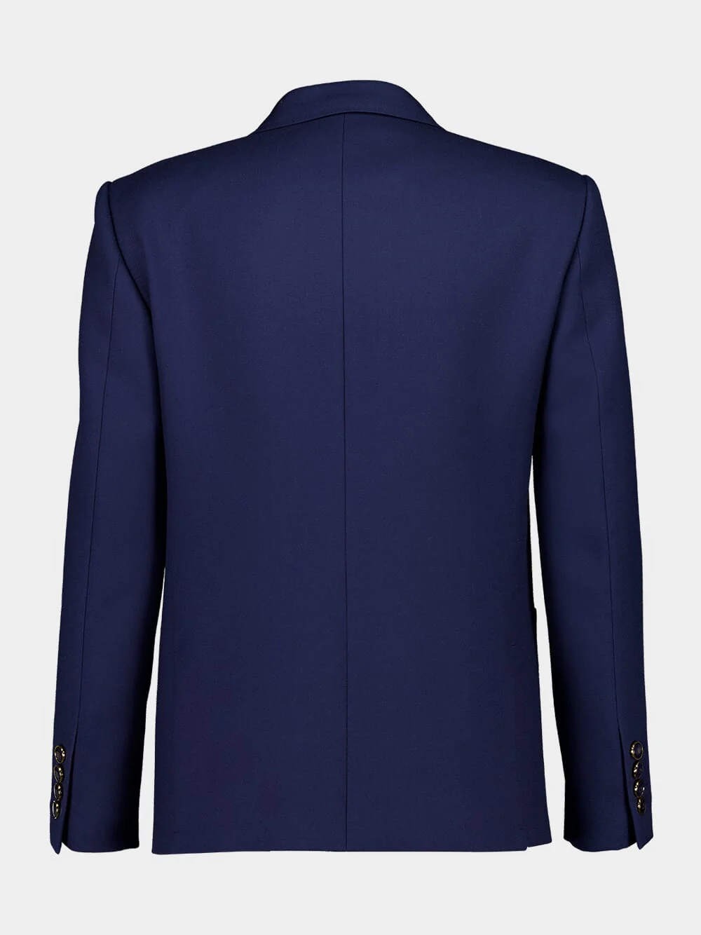 Indigo Wool Gabardine Single-Breasted Blazer - Image 2