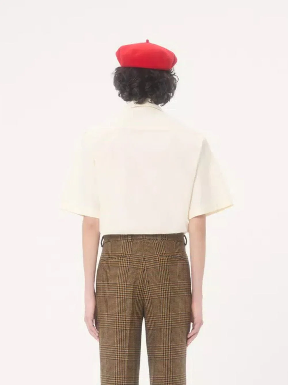 Ivory and Black Cotton Poplin Bowling Shirt - Image 3