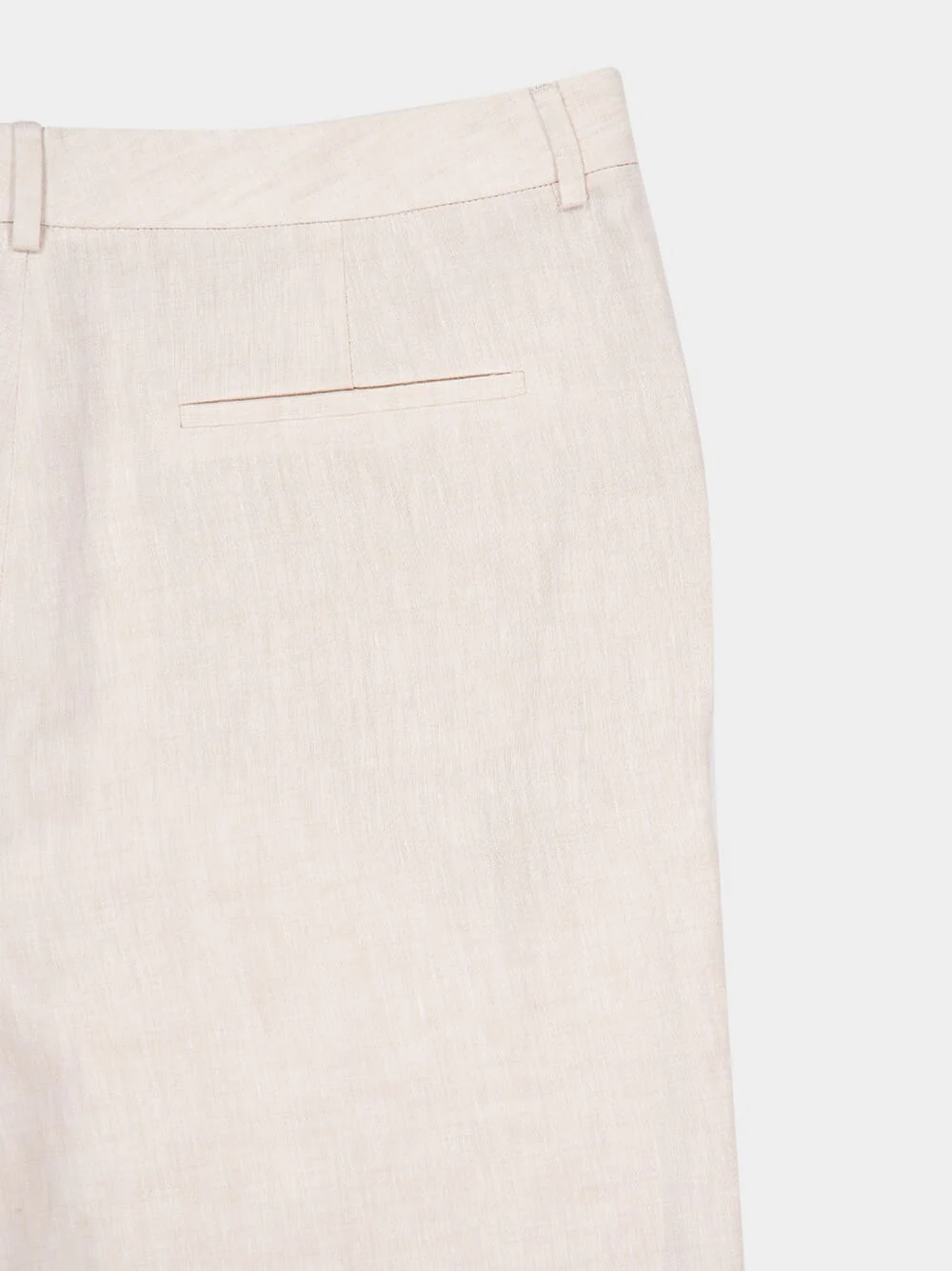 Ivory Classic Fit Linen Trousers - Image 4