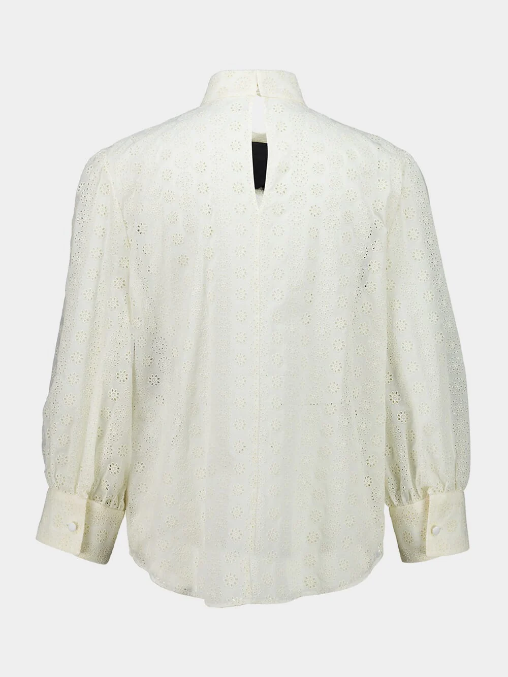 Ivory Cotton Blouse with Black Bows - Image 2
