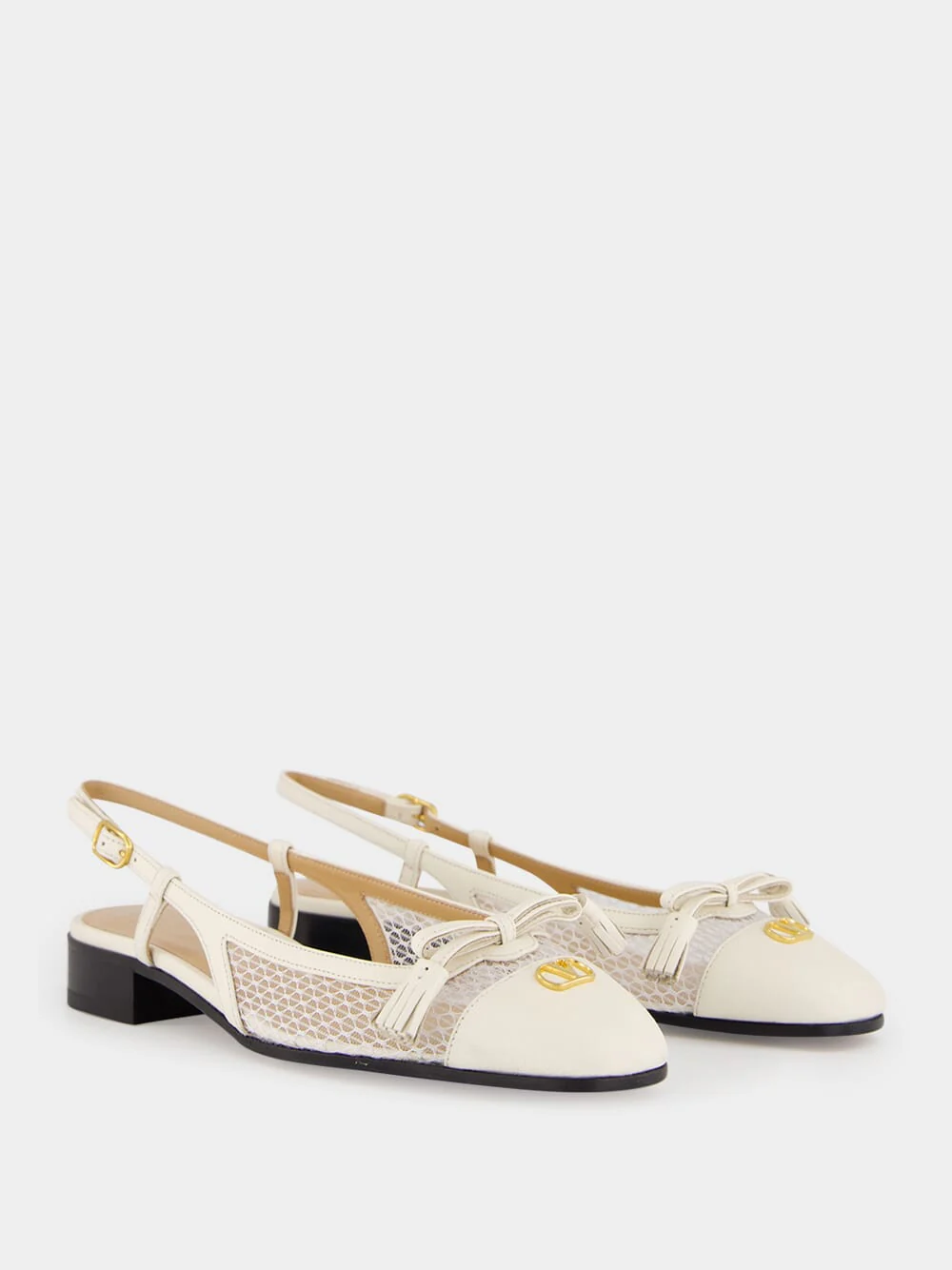 Ivory Kid Leather Slingback Flats - Image 3
