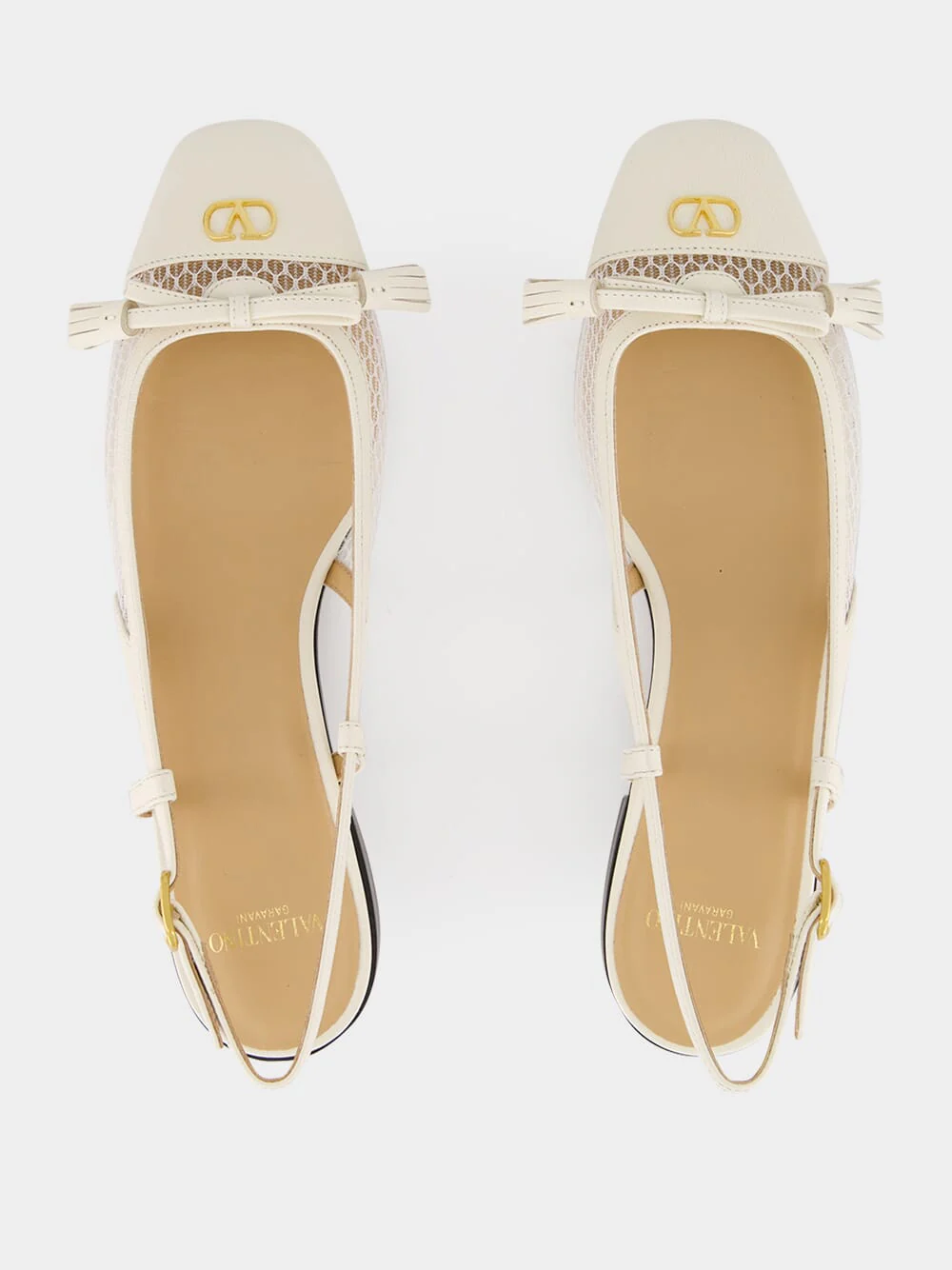 Ivory Kid Leather Slingback Flats - Image 4