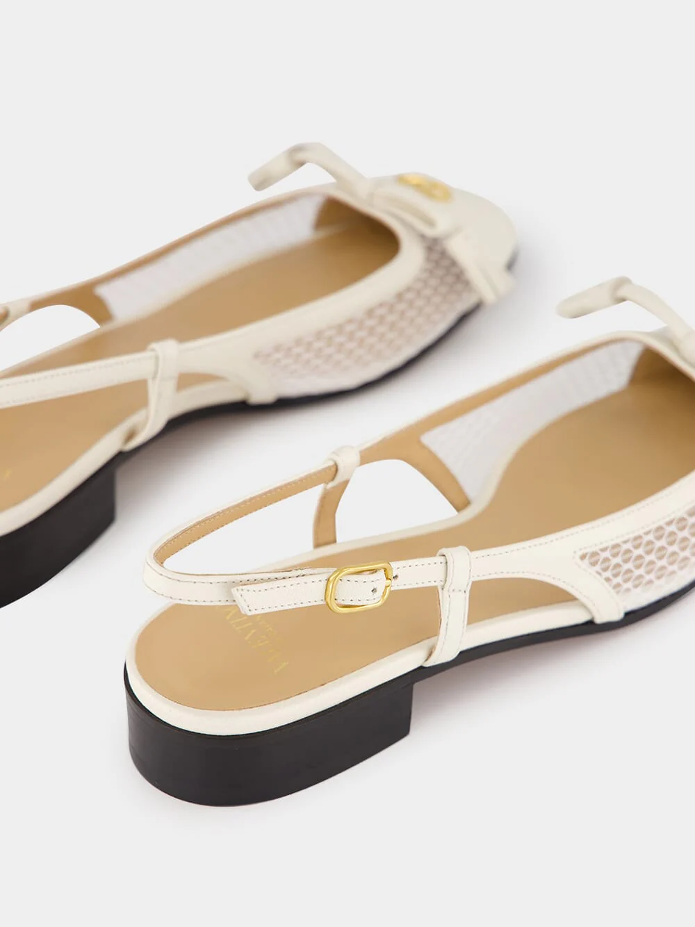 Ivory Kid Leather Slingback Flats - Image 6