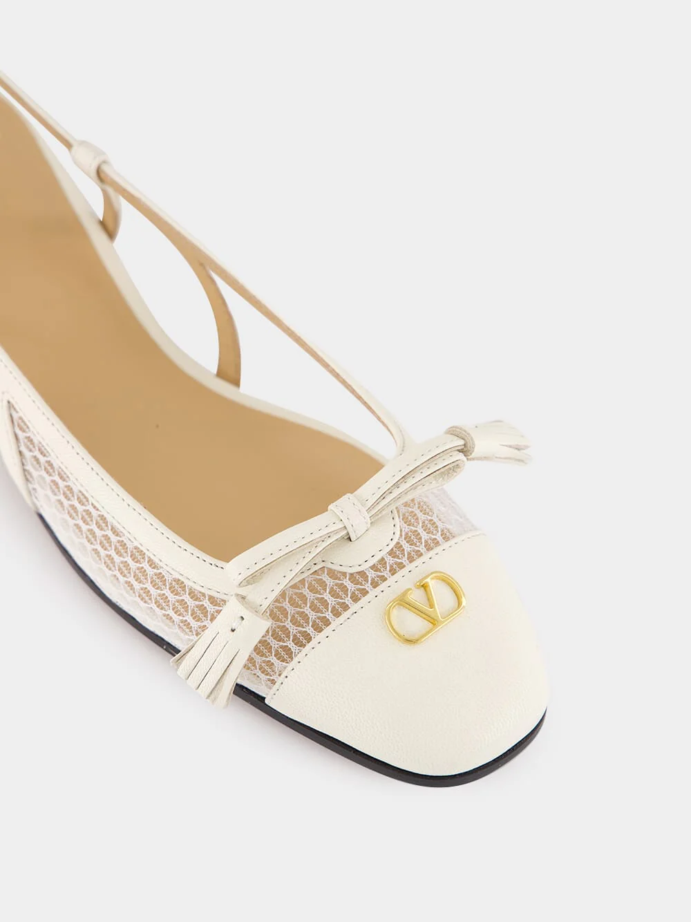 Ivory Kid Leather Slingback Flats - Image 7