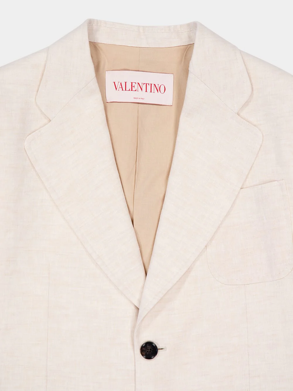 Ivory Linen Classic-Fit Blazer - Image 3