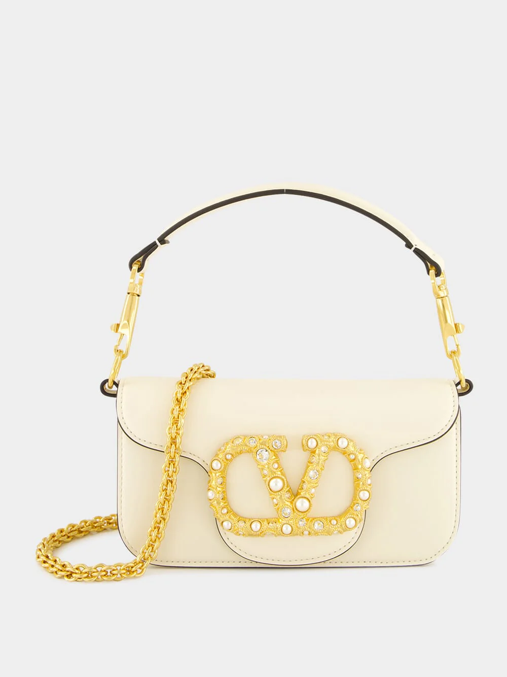Ivory Locò Jewelled Small Shoulder Bag