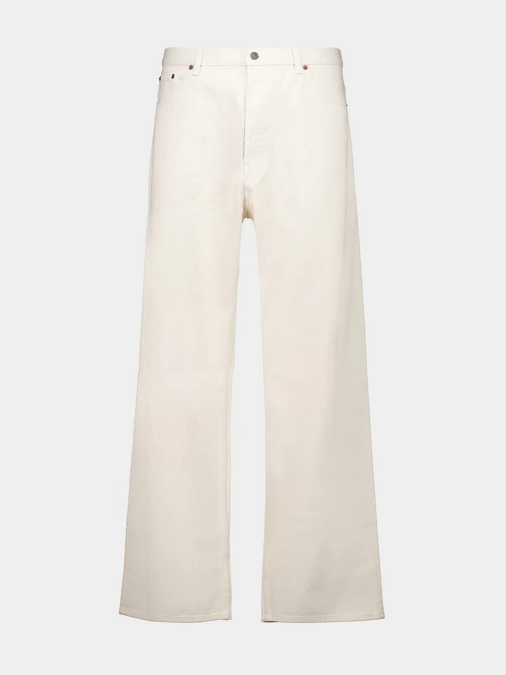 Ivory Loose-Fit Denim Trousers