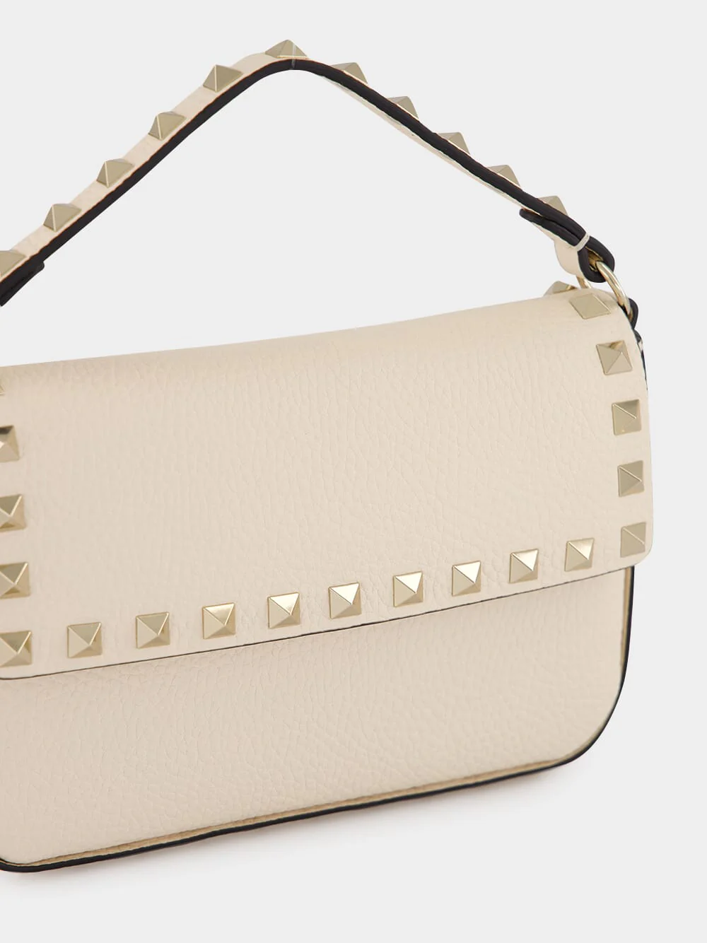 Light Ivory Mini Calf Leather Rockstud Bag - Image 7