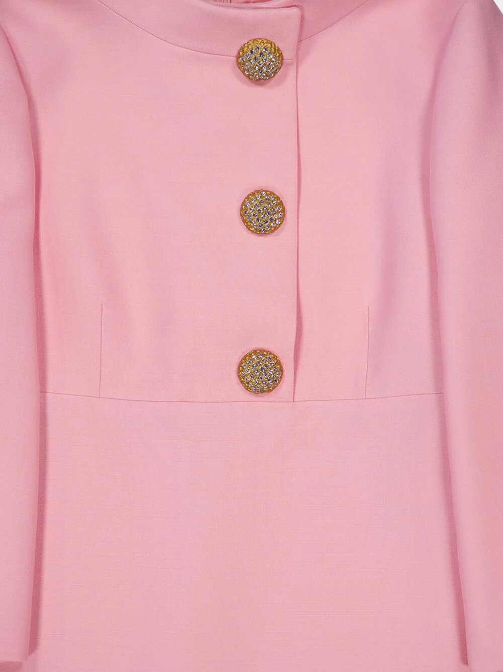 Light Pink Crepe Couture Short Dress - Image 3
