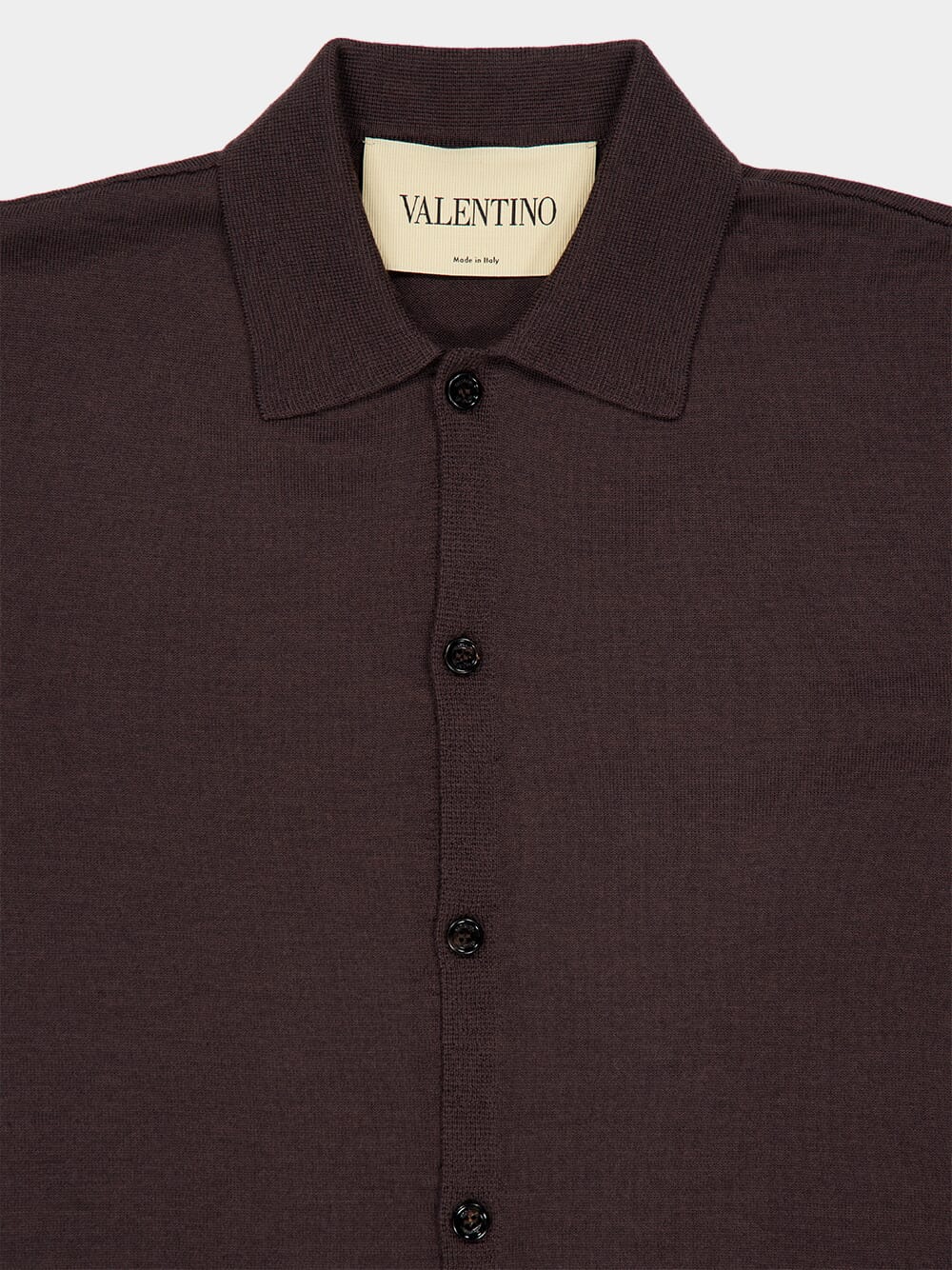 Maroon Brown Virgin Wool Cardigan - Image 3