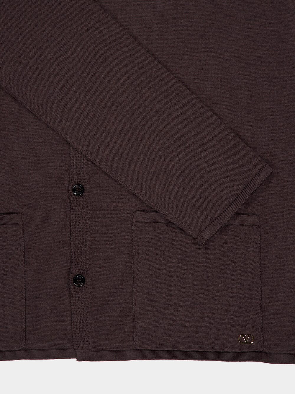 Maroon Brown Virgin Wool Cardigan - Image 4