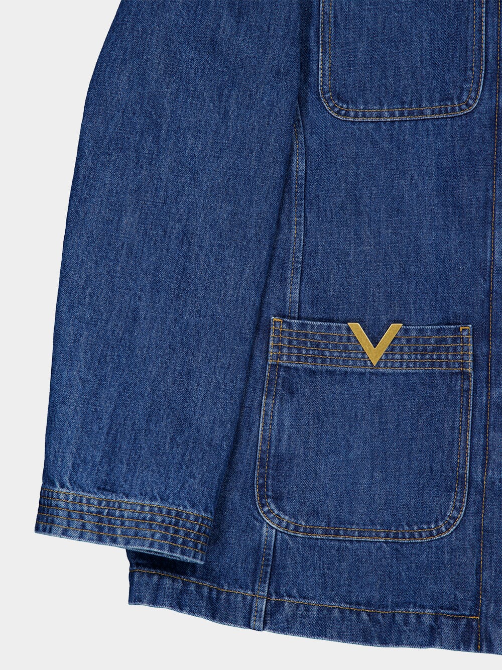 Medium Blue Denim Caban Jacket - Image 4