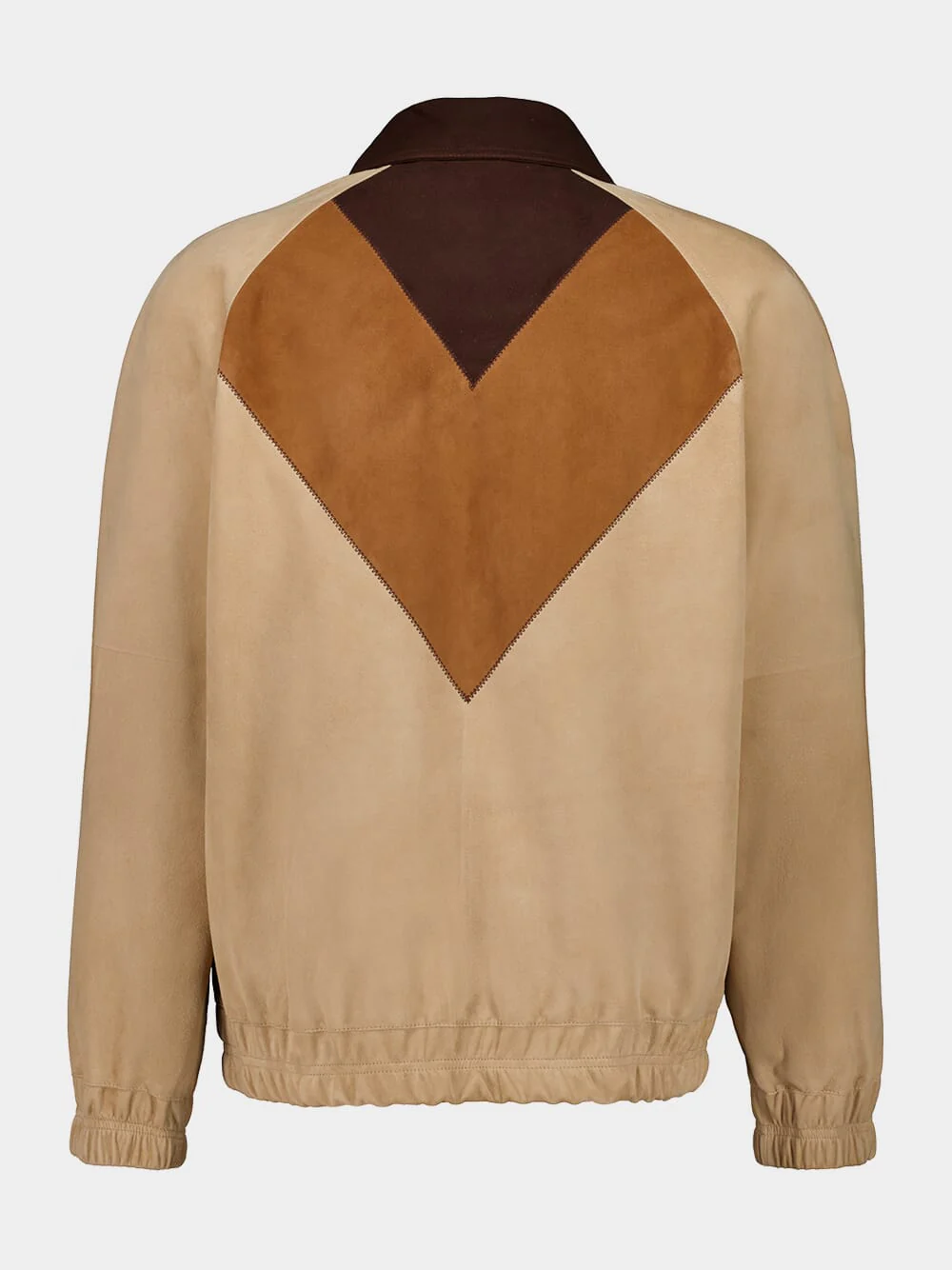 Natural and Orange Zip-Up Long-Sleeved Jacket - Image 3