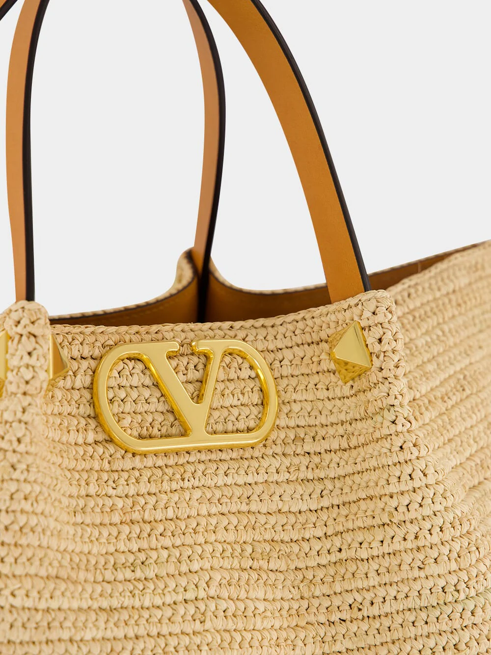 Natural and Saddle Brown Medium Straw Tote - Image 7