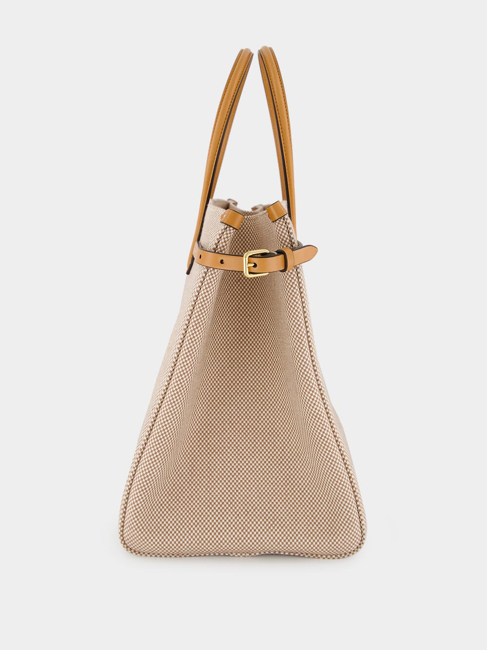 Natural and Tobacco Canvas Shopping Bag - Image 3