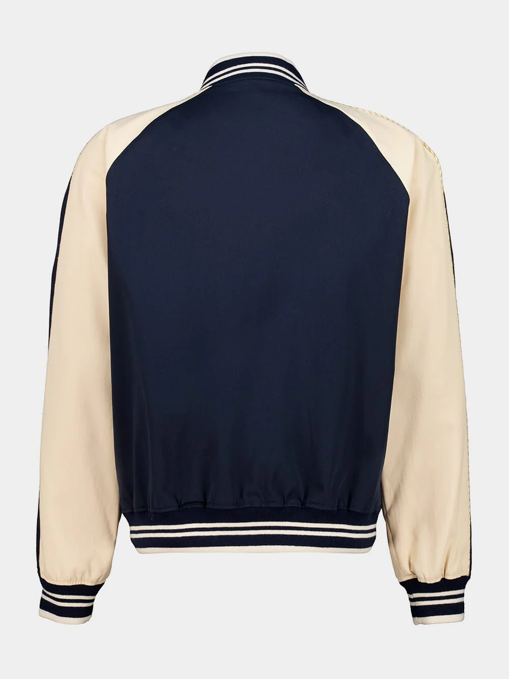 Navy Blue Cotton Bomber Jacket - Image 2