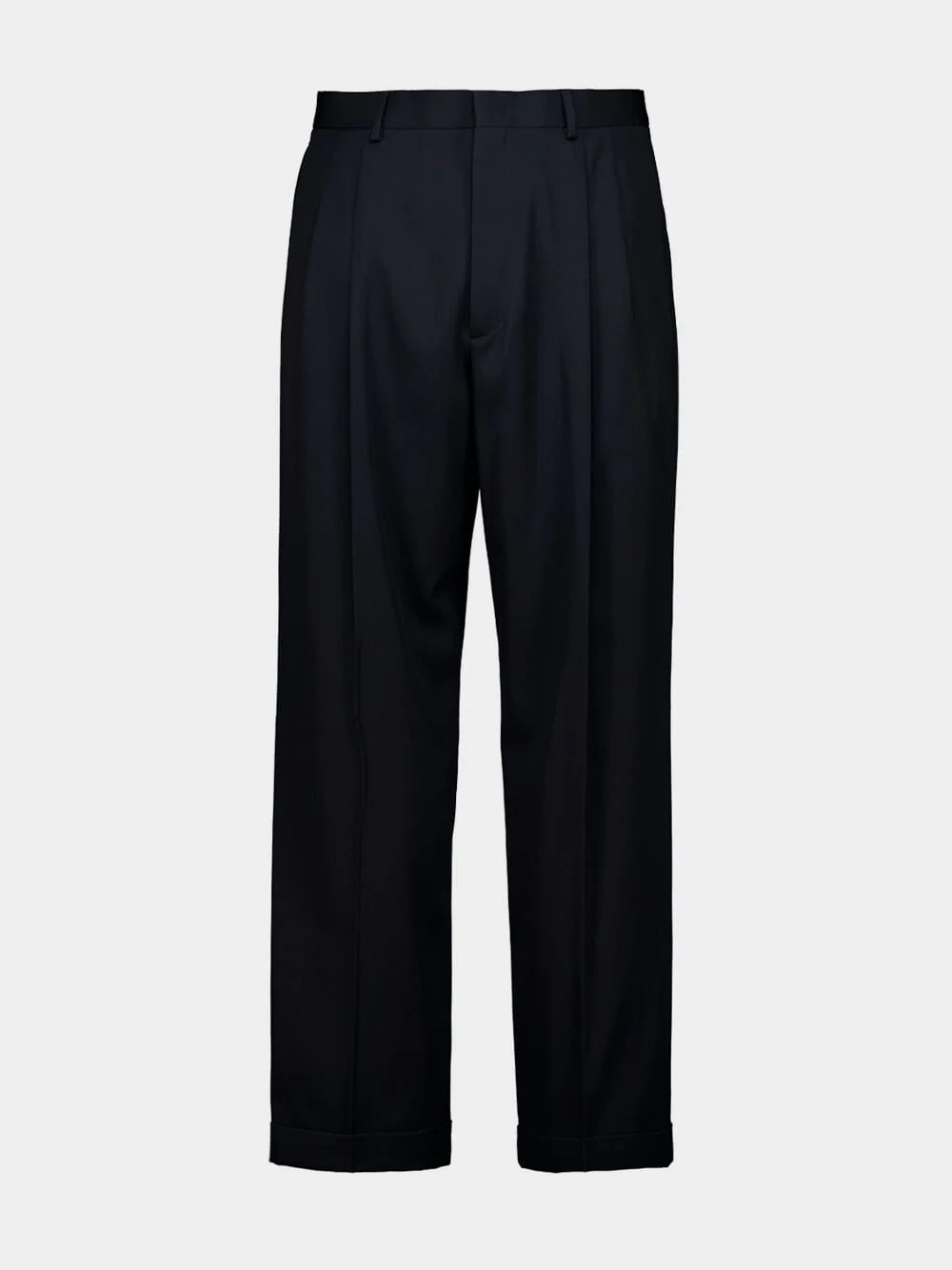 Navy Blue Cotton Gabardine Chino Trousers - Image 2