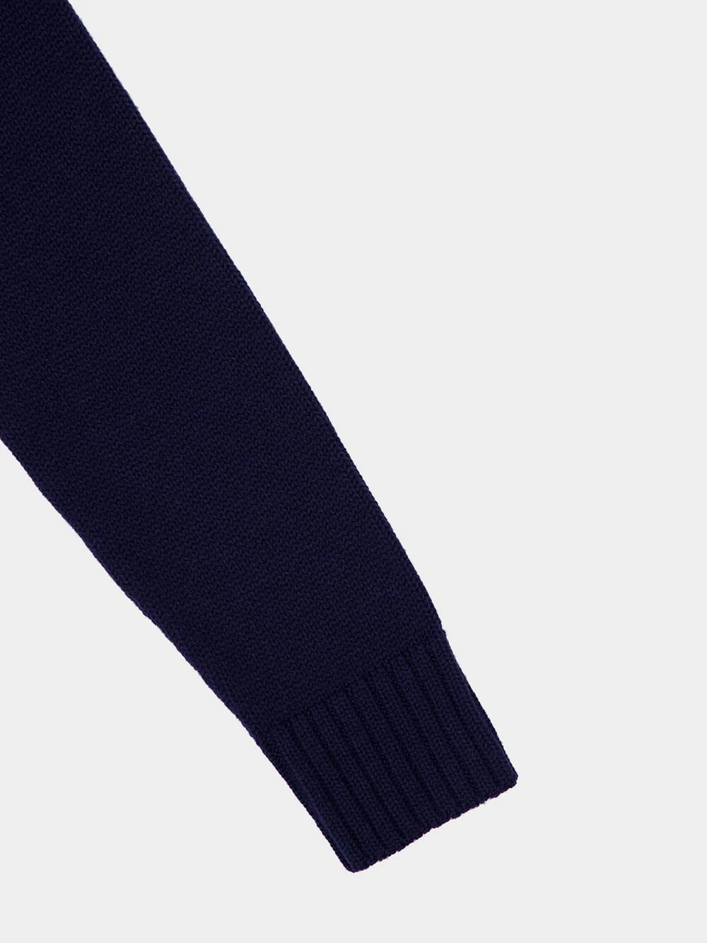 Navy Loose-Fit Wool and Cotton Cardigan - Image 4