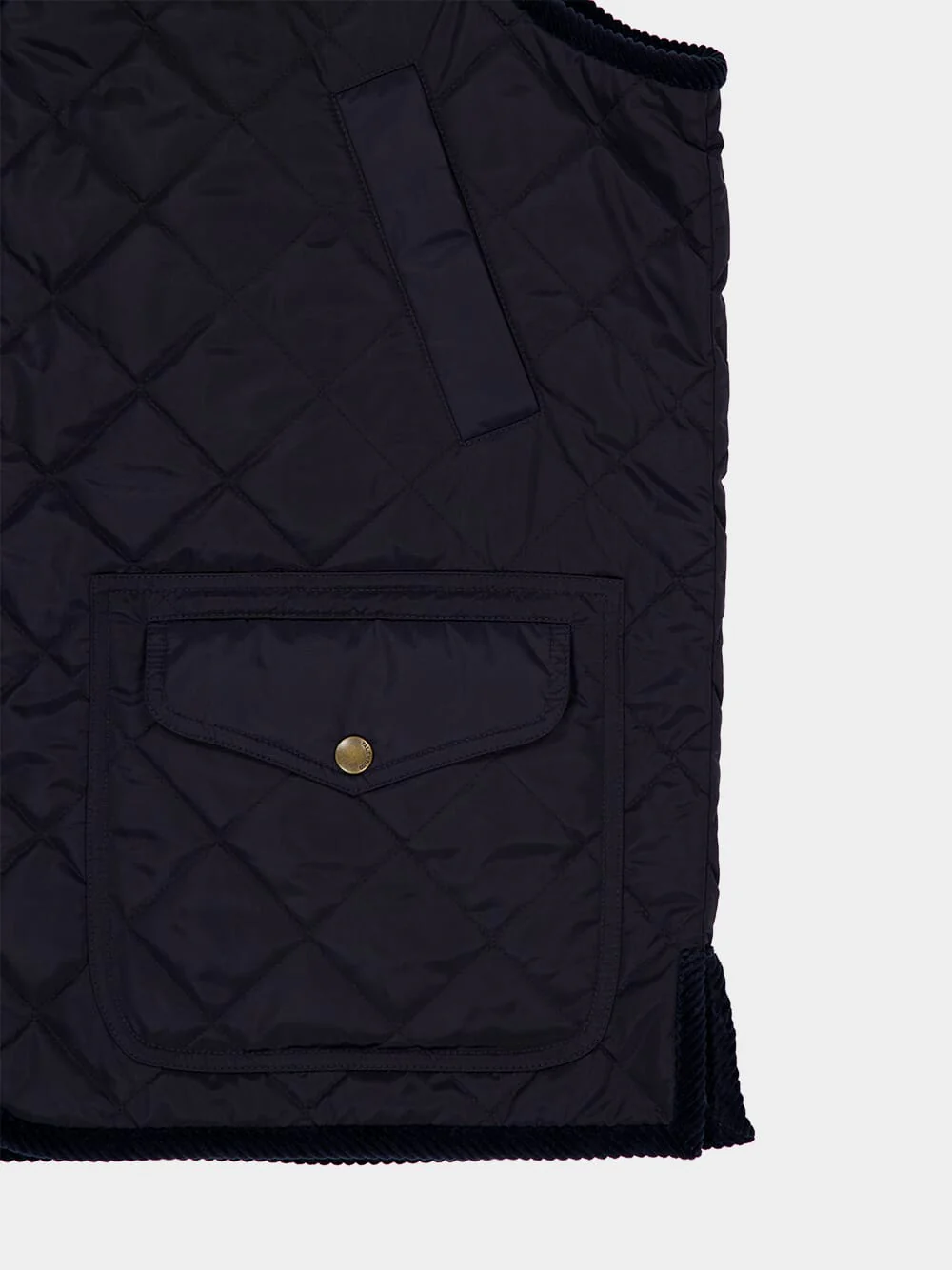 Navy Quilted Vest with Embroidered Patch - Image 3