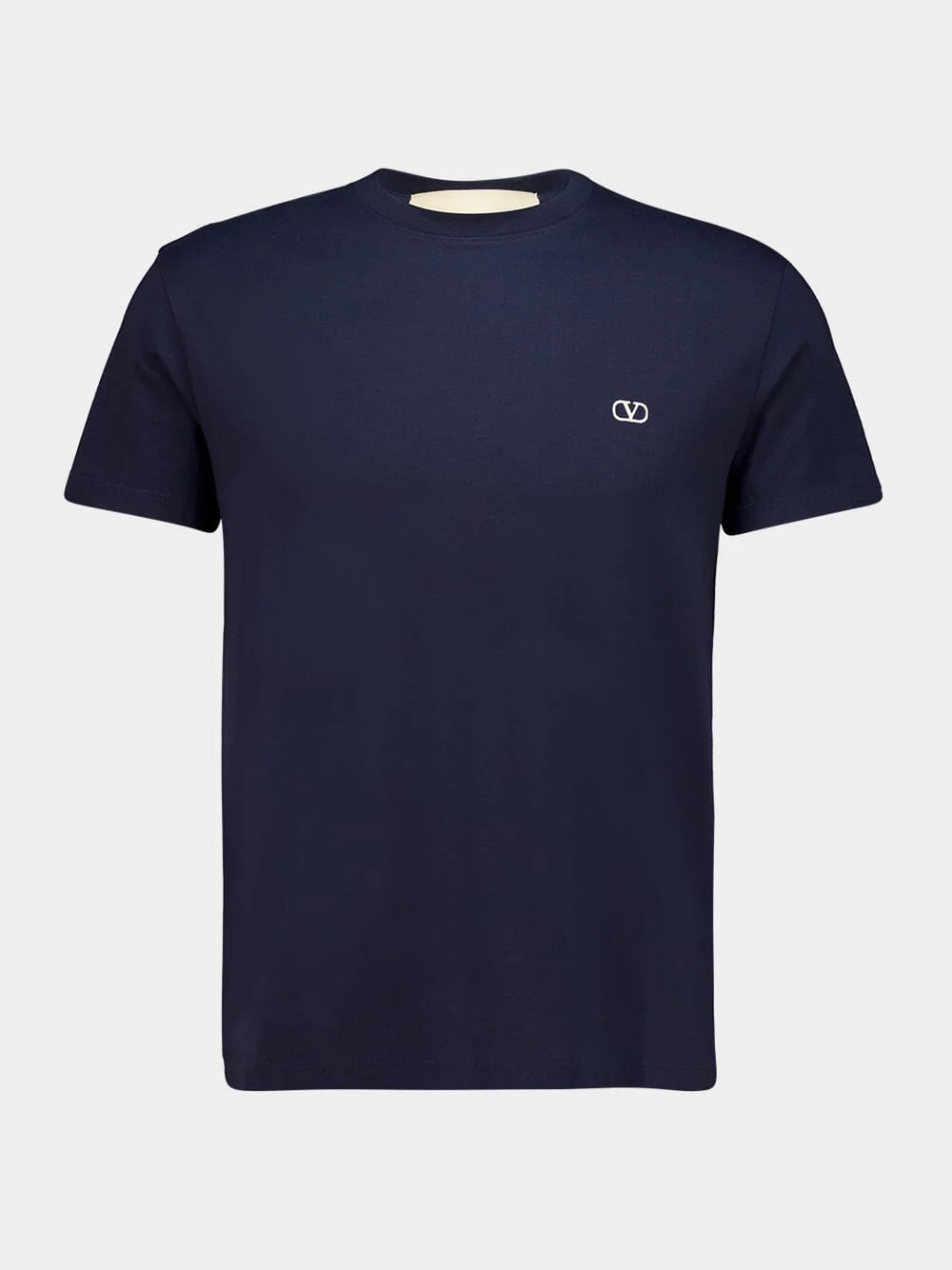 Navy Vlogo Cotton Crewneck T-Shirt