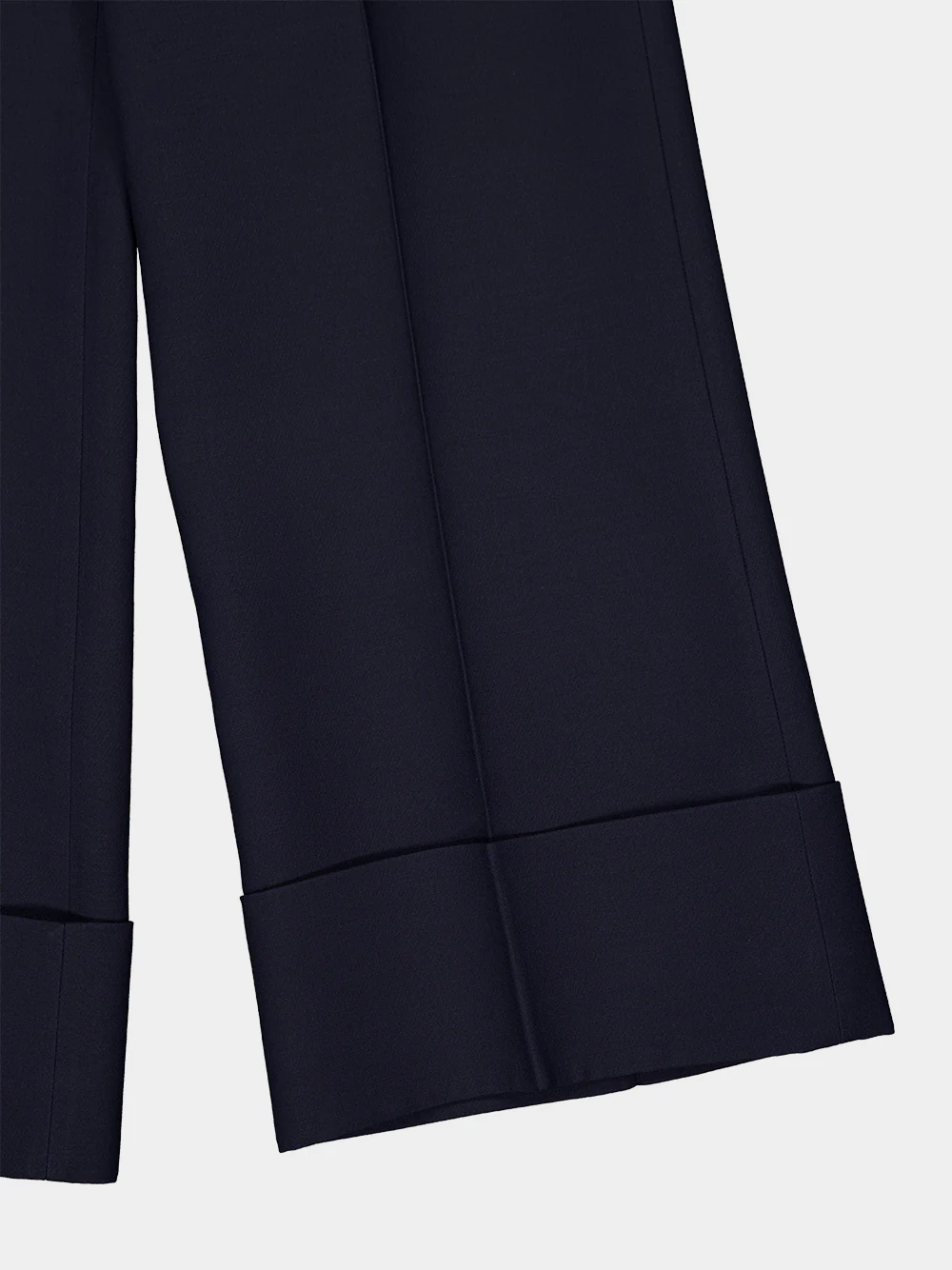 Navy VLogo Wool Wide-Leg Trousers - Image 4