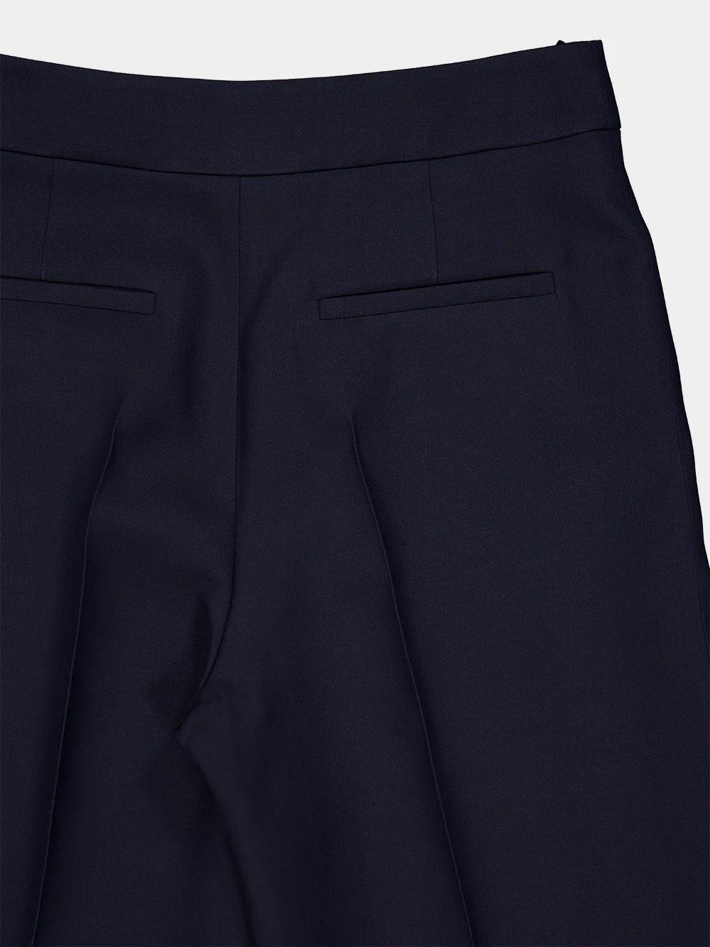 Navy VLogo Wool Wide-Leg Trousers - Image 5