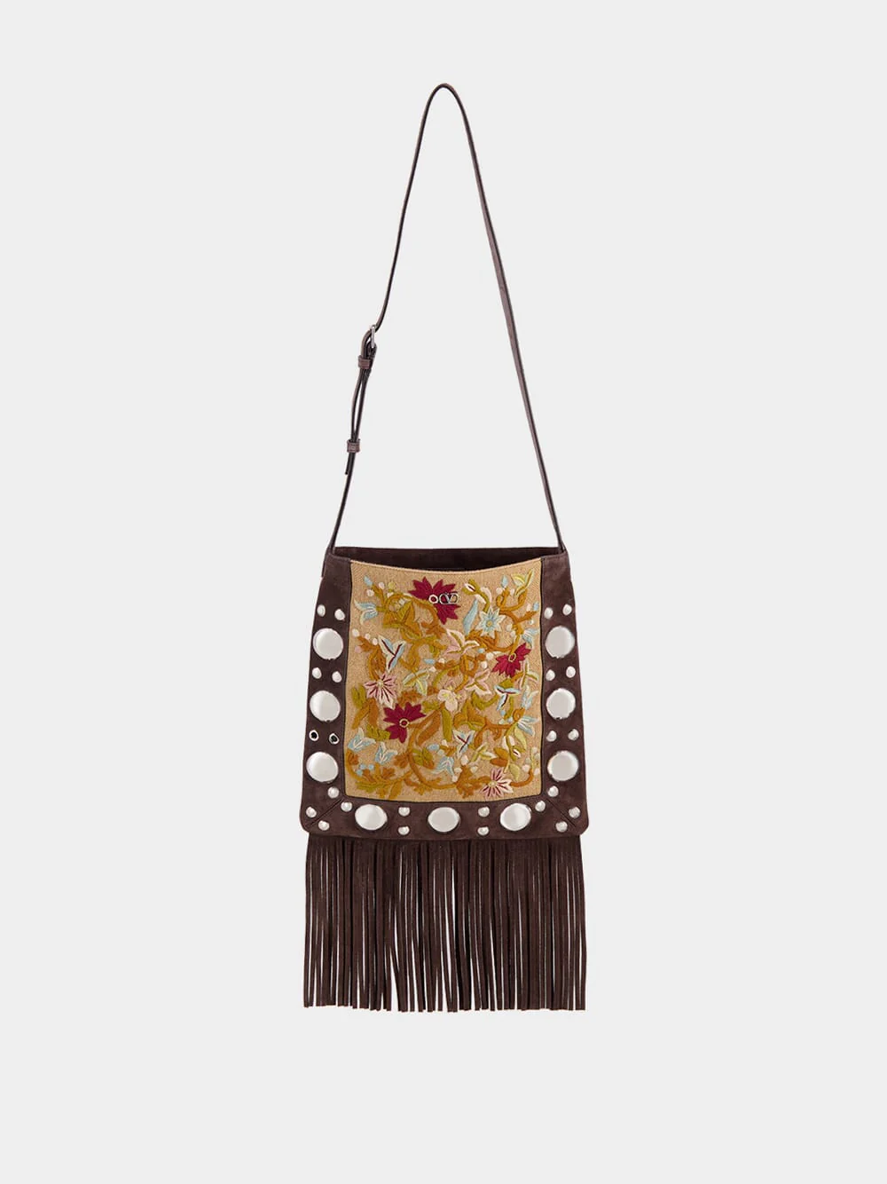 Nellcôte Embroidered Shoulder Bag with Fringes
