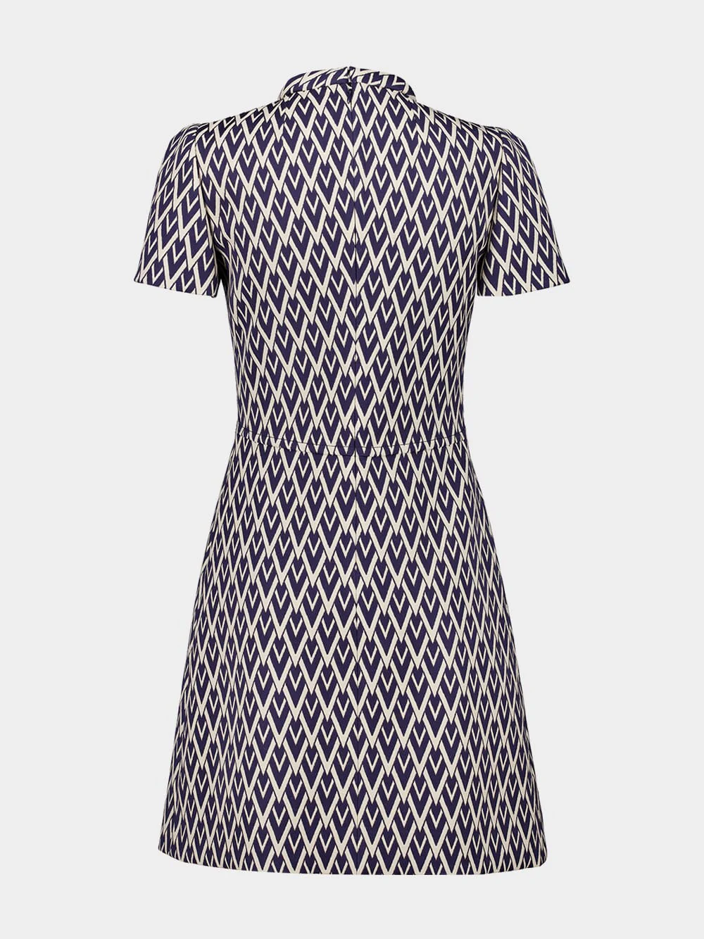 Night Blue Short Dress in Toute la V Jacquard - Image 3