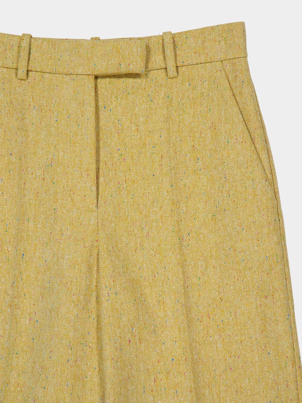 Ochre Virgin Wool Wide-Leg Trousers - Image 3