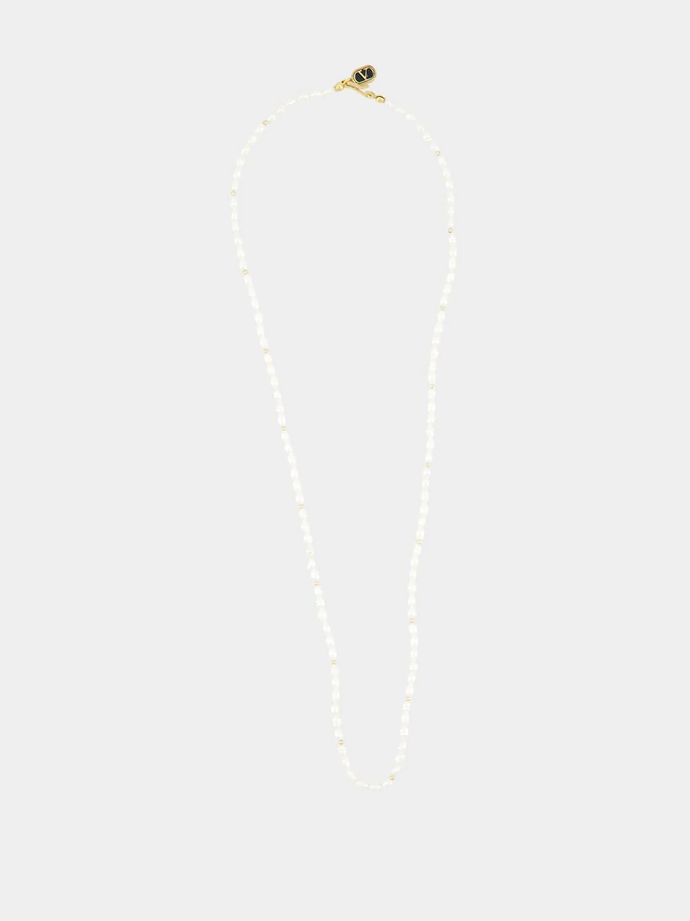 Ovalette Necklace in Metal Pearls and Enamel - Image 2
