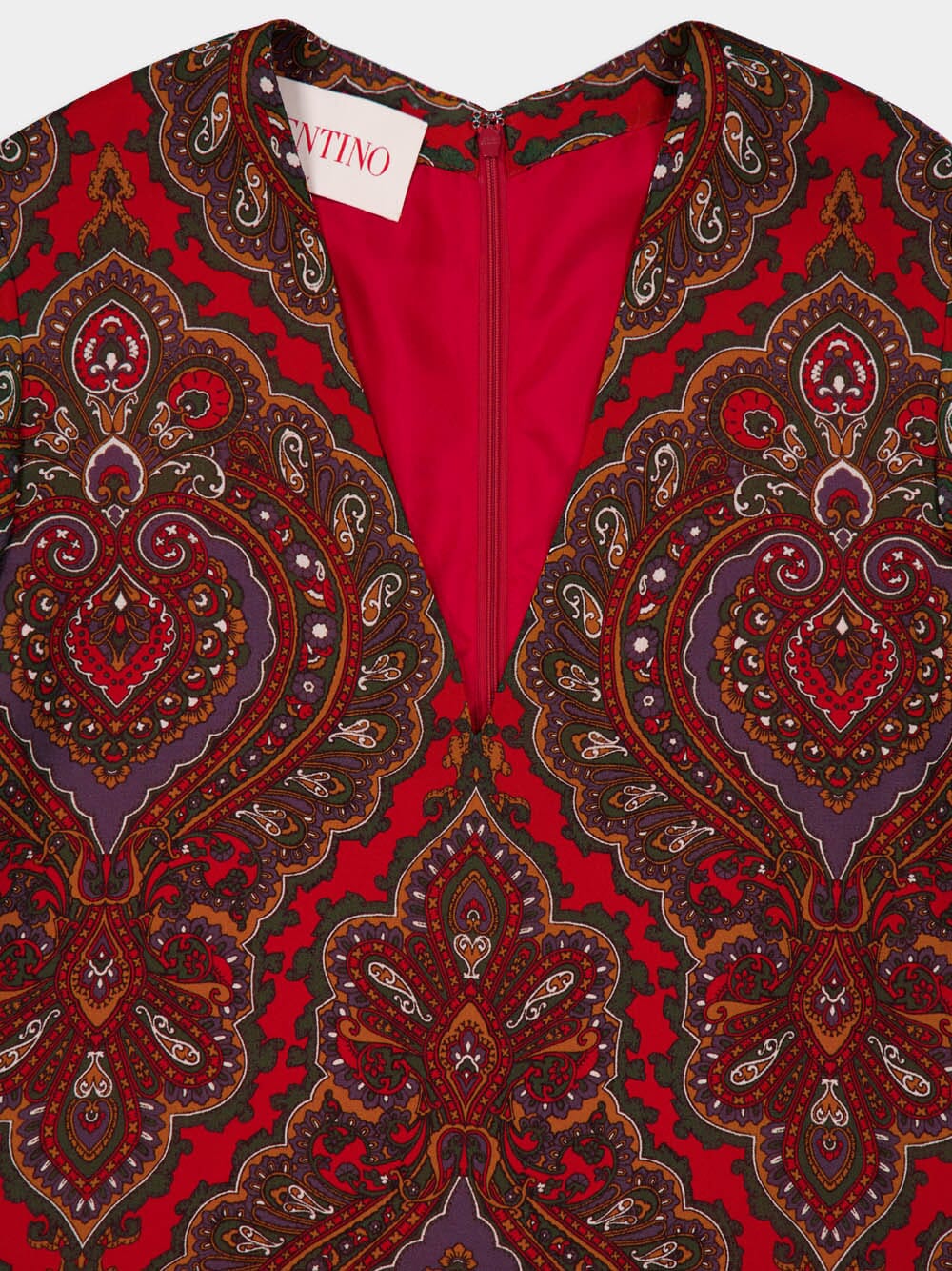 Paisley Silk Maxi Dress with Feathers - Image 4